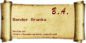Bender Aranka névjegykártya