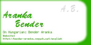 aranka bender business card